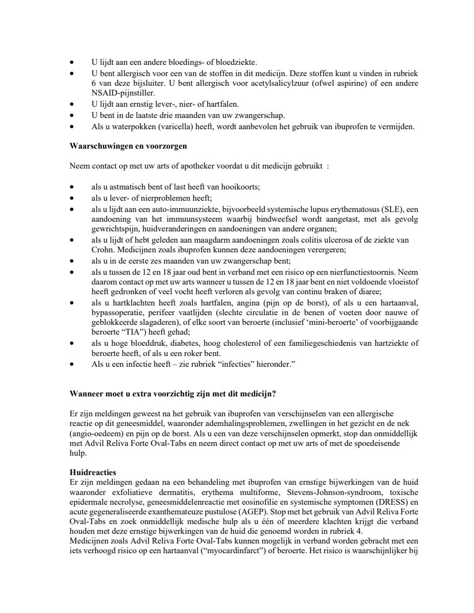 Reliva Forte Oval Tabs 400 mg - voor pijn en koorts afbeelding van document #2, leaflet