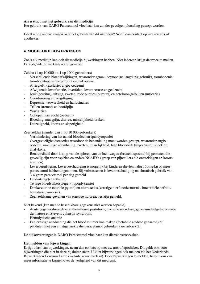 Vloeibare Paracetamol afbeelding van document #5, leaflet