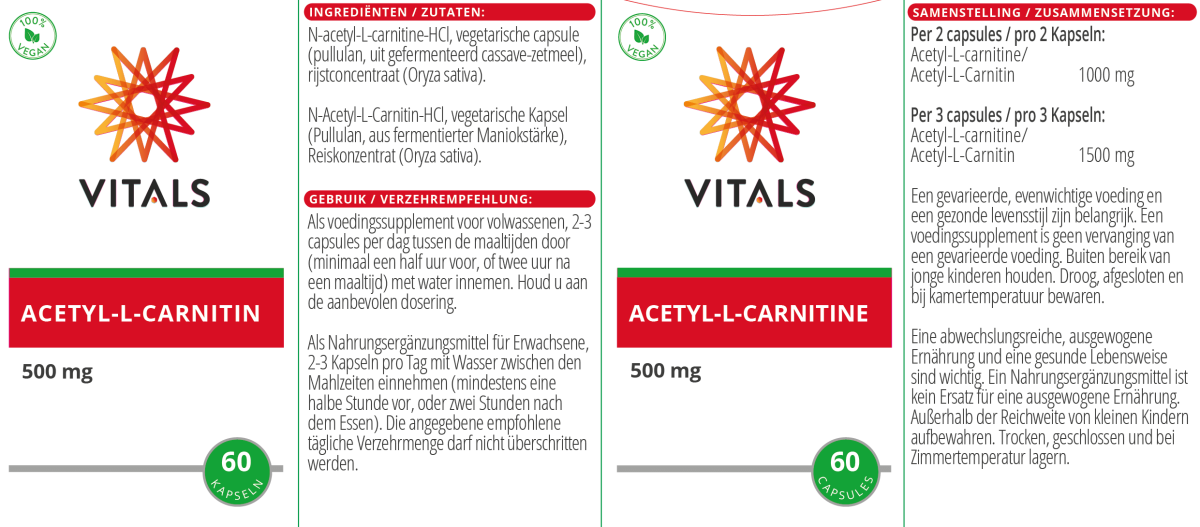 Acetyl-L-Carnitine Capsules afbeelding van document #1, label