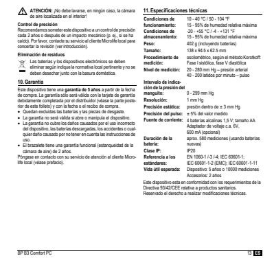 Microlife BP Bloeddrukmeter B3 Comfort PC afbeelding van document #15, instructions