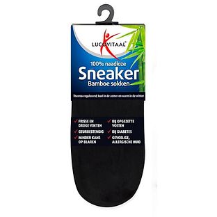 Lucovitaal Sneaker Bamboesokken Zwart Maat 39-42 1PR Lucovitaal Sneaker Bamboesokken Zwart Maat 39-42 1PR