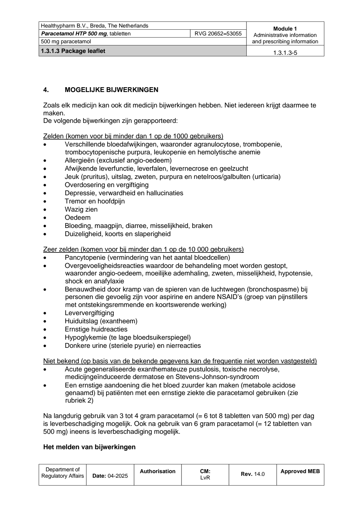 Paracetamol 500mg Tabletten afbeelding van document #5, leaflet