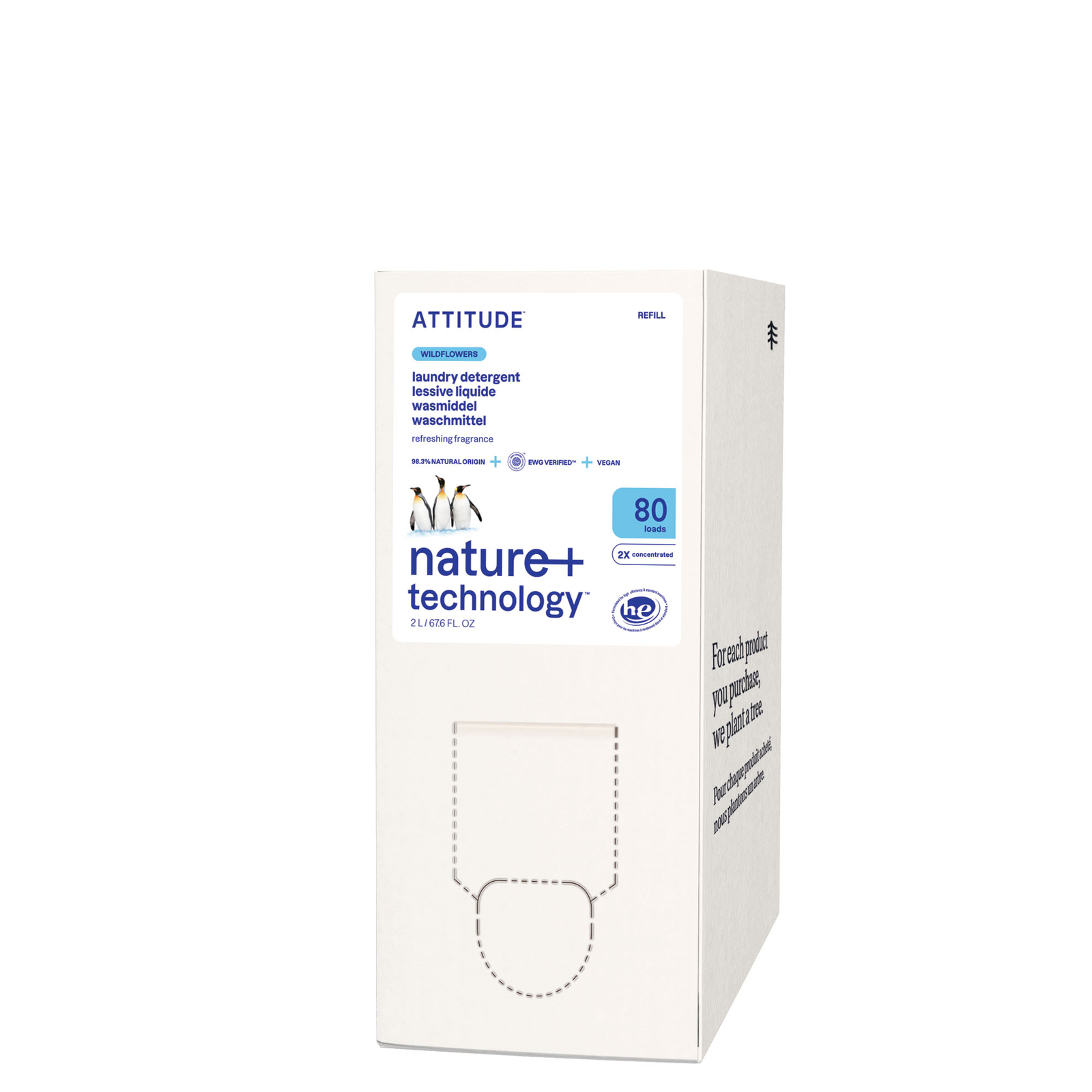Attitude Laundry Detergent Wildflowers Navulverpakking afbeelding 1