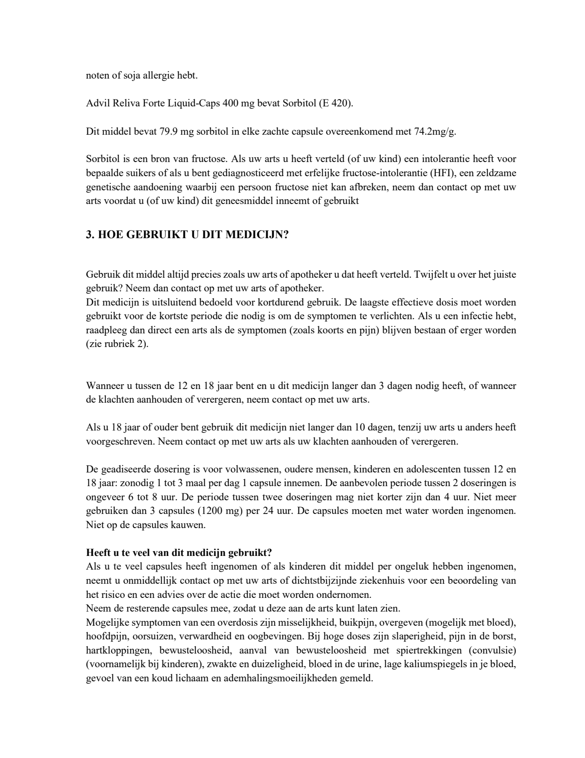 Reliva Forte Liquid Capsules 400 mg - voor pijn en koorts afbeelding van document #5, leaflet