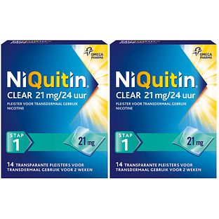 Niquitin Clear Pleisters 21mg Stap 1 Duoverpakking 2x14ST
