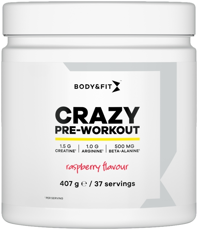 Body & Fit Crazy Pre-Workout Frambozen 407GR