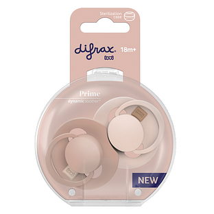 Difrax LOVI Prime Pacifier 18+ Months - Nude/Blush 2ST