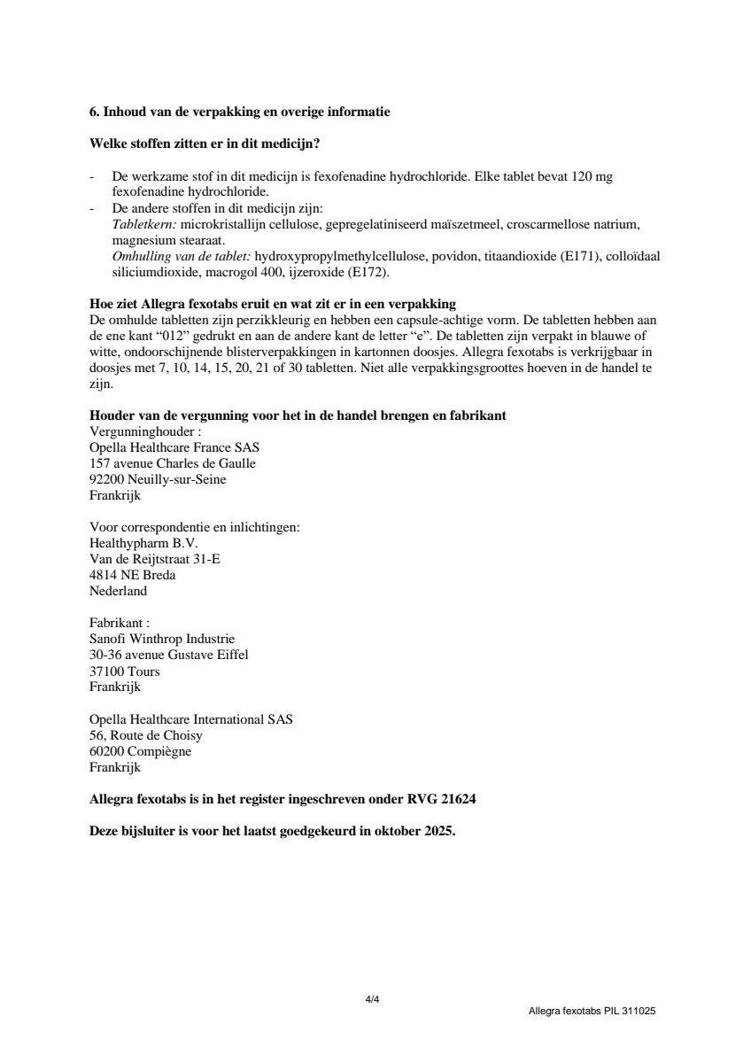 Fexotabs 120mg Tabletten afbeelding van document #4, leaflet