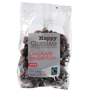Happy Chocolate Chocolade Pindarotsen Puur 150GR