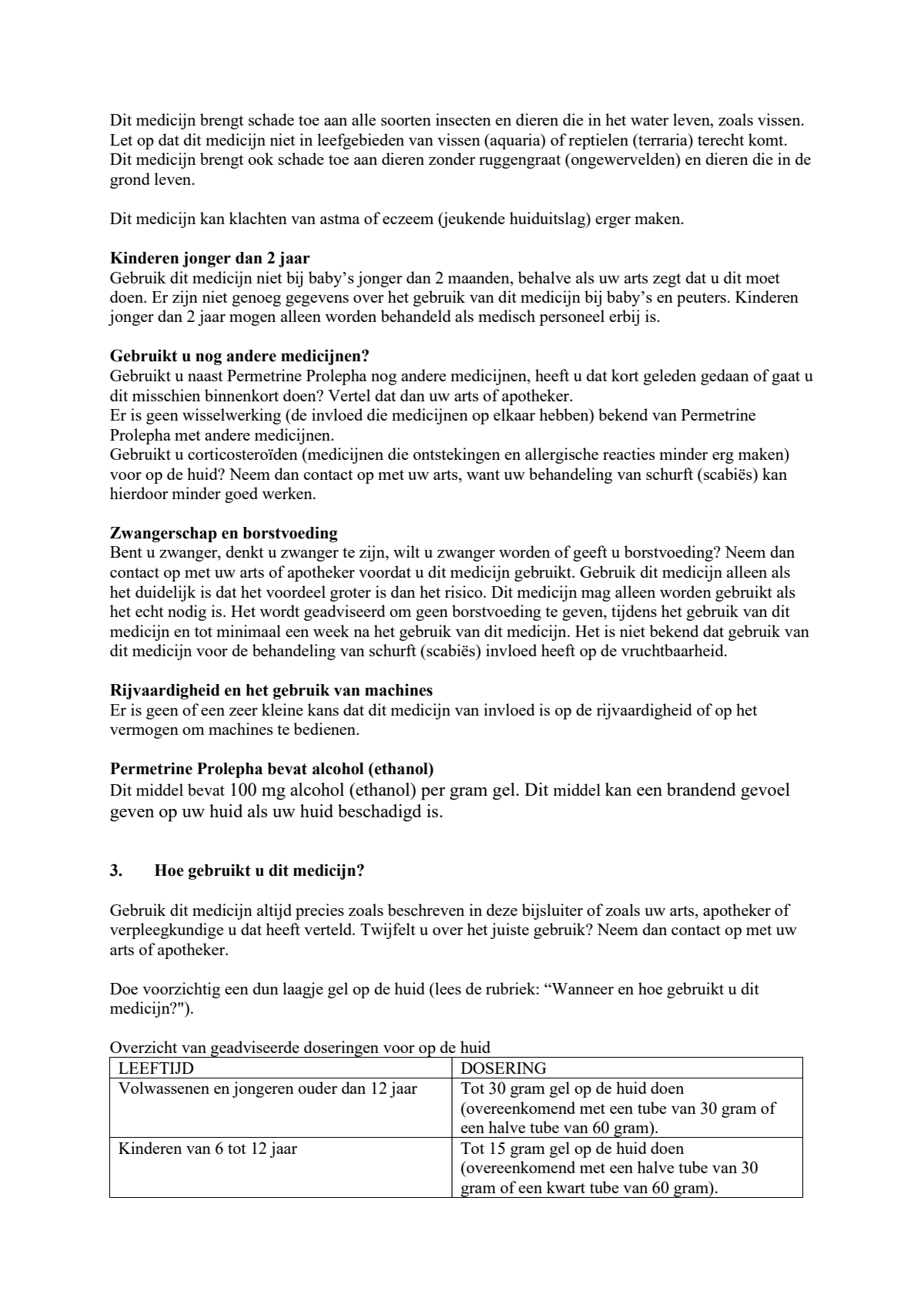 Permetrine 50mg/g Gel afbeelding van document #2, leaflet