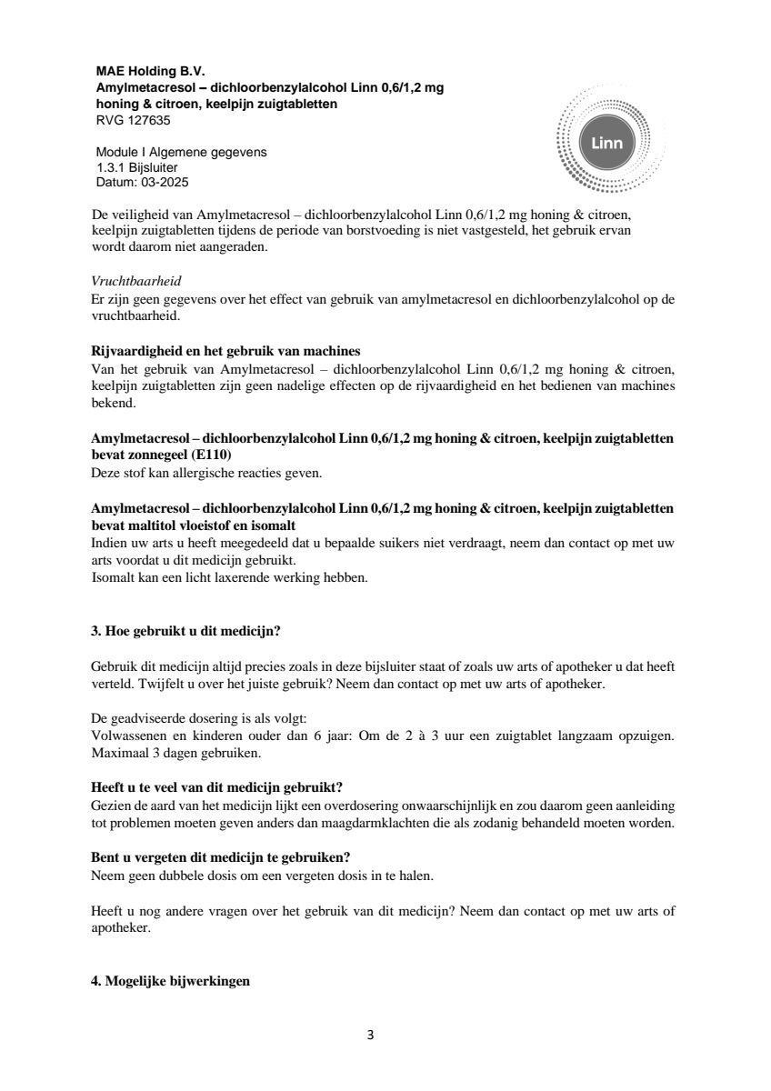 Keelpijn Zuigtabletten Honing & Citroen afbeelding van document #3, leaflet