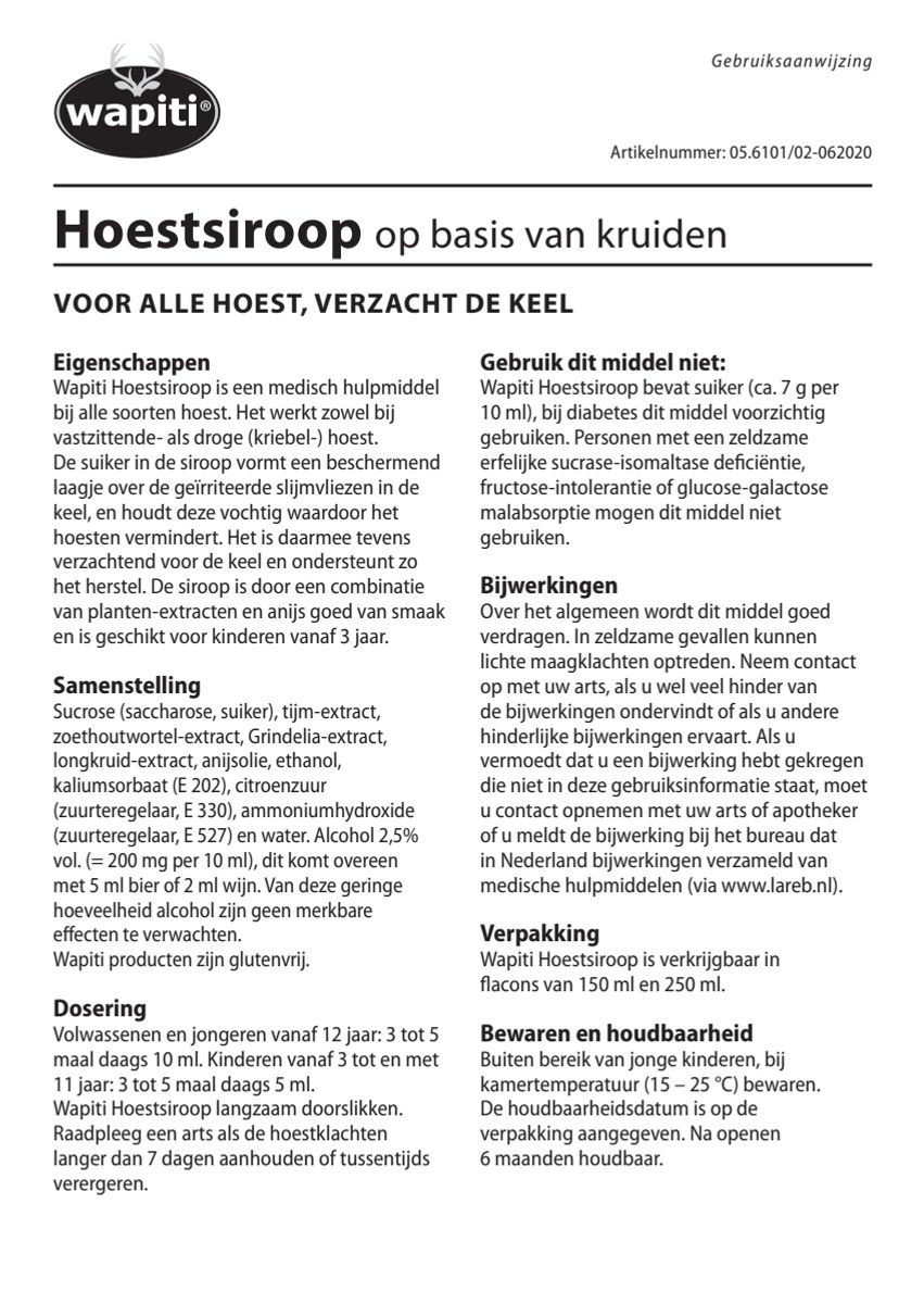 Hoestsiroop afbeelding van document #1, instructions