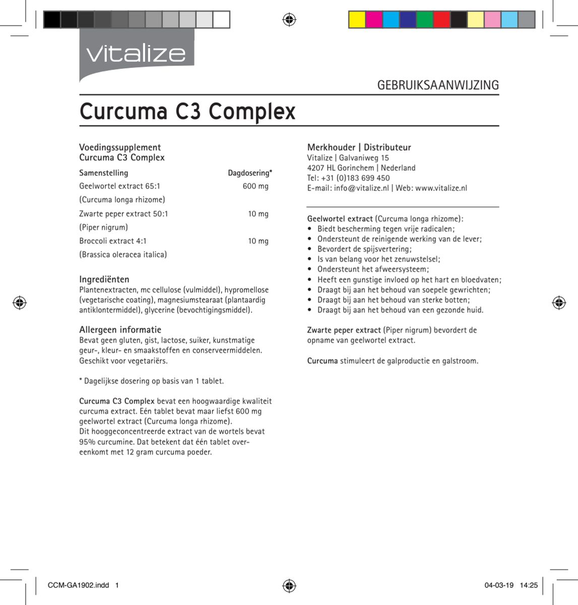 Curcuma C3 Complex Tabletten afbeelding van document #1, instructions