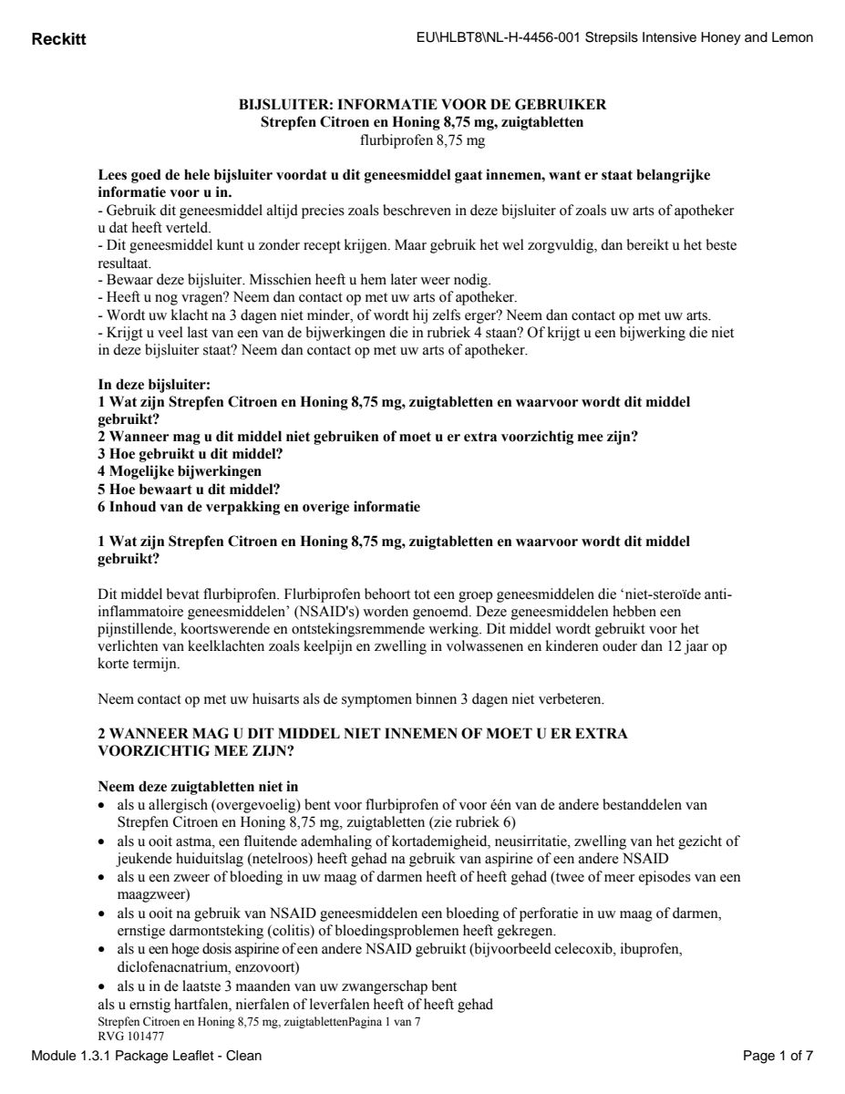 Citroen & Honing Zuigtabletten afbeelding van document #1, leaflet