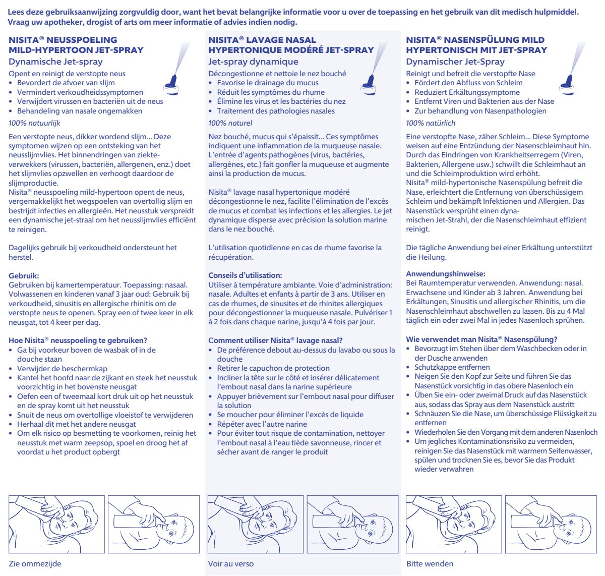 Neusspoeling Mild-Hypertoon - opent en reinigt de verstopte neus afbeelding van document #1, instructions