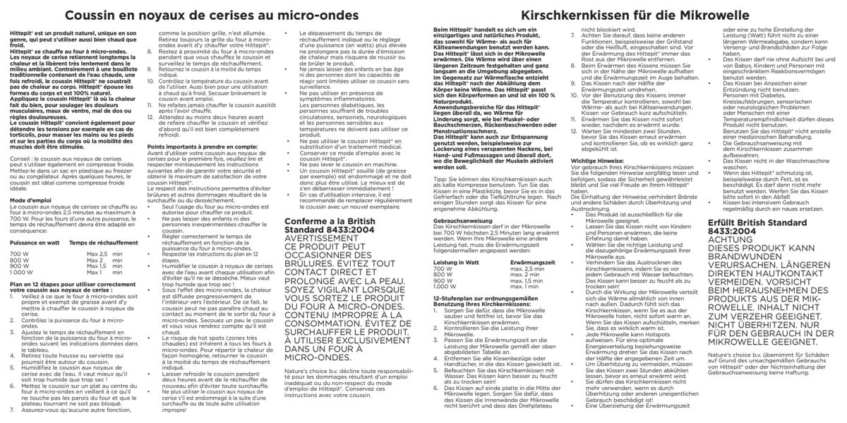 Heatable Cherry Pit Pillow Vierkant Red Cherry afbeelding van document #3, instructions