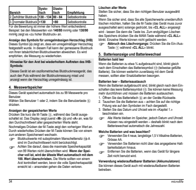 Microlife BP Bloeddrukmeter B3 Comfort PC afbeelding van document #36, instructions