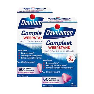 Davitamon Compleet Weerstand Kauwvitamines Bosvruchten 2x60KTB
