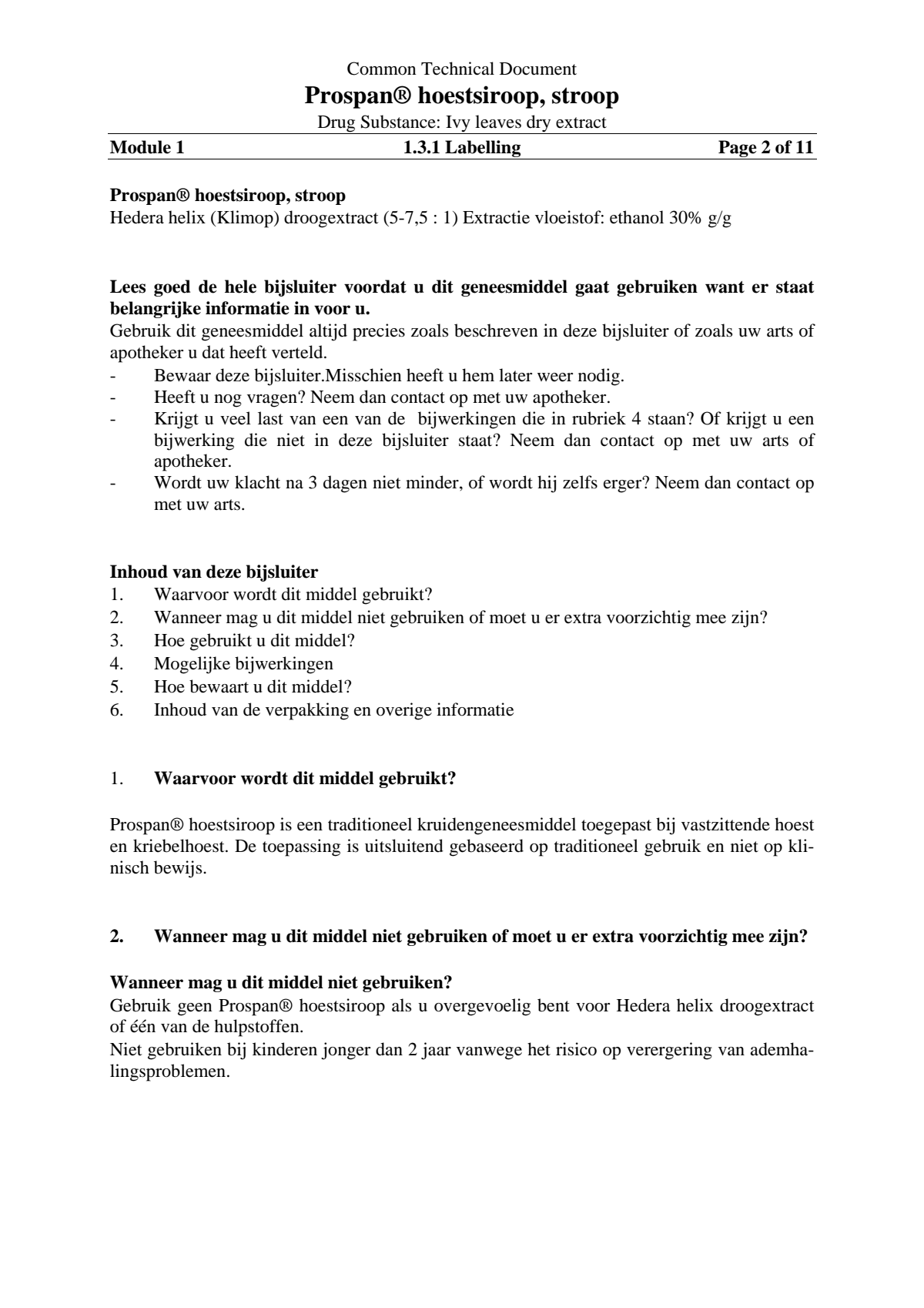 Hoestsiroop Hedera Helix - bij vastzittende hoest en kriebelhoest afbeelding van document #2, leaflet