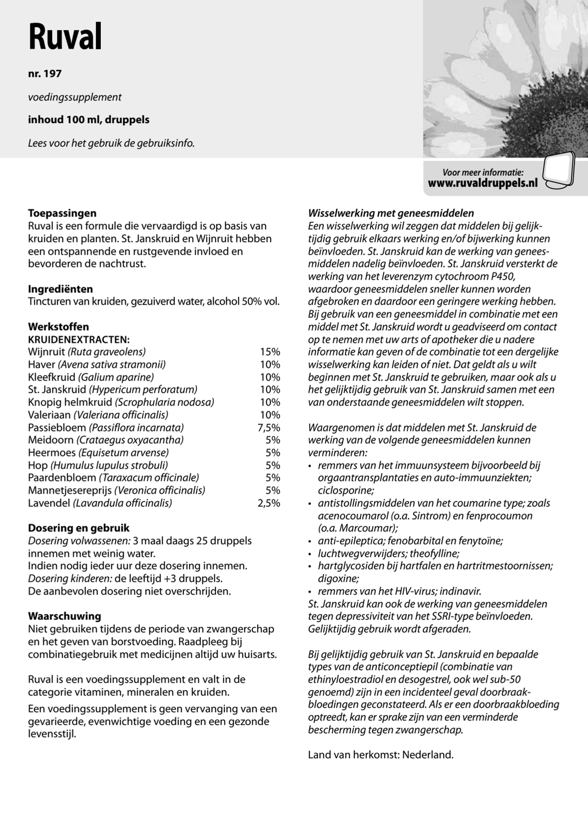 Ruval Druppels afbeelding van document #1, instructions