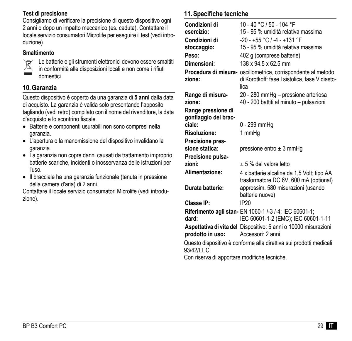 Microlife BP Bloeddrukmeter B3 Comfort PC afbeelding van document #31, instructions