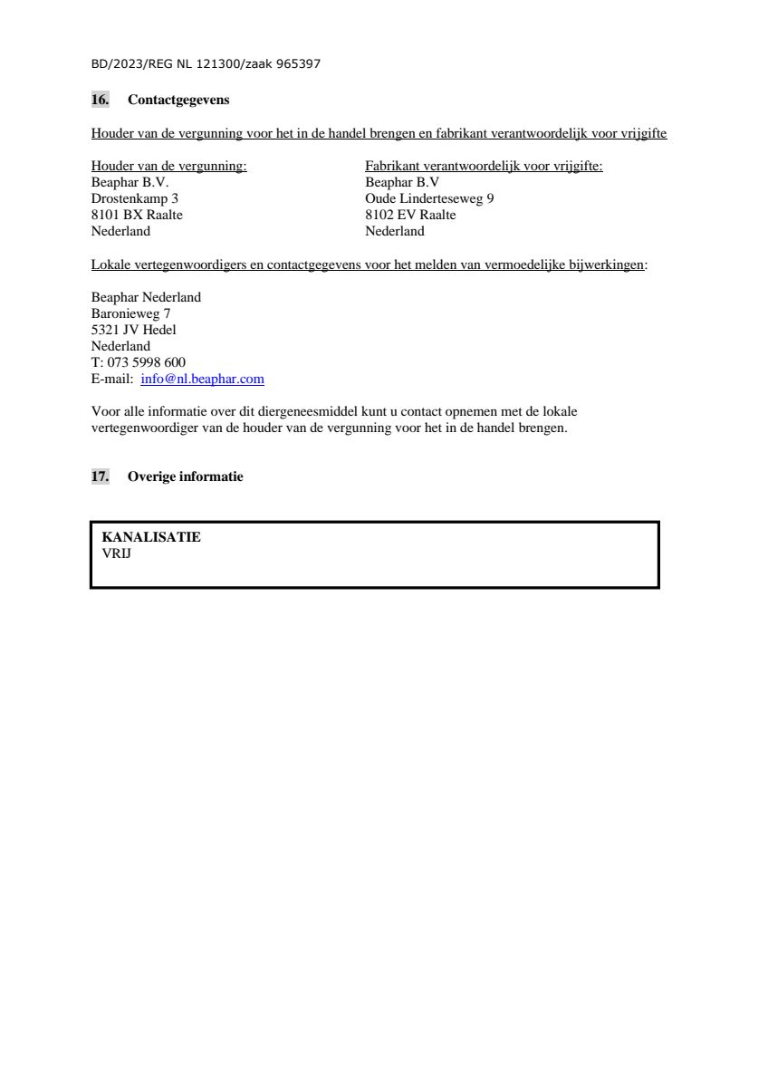 Canishield Halsband Kleine en Middelgrote Honden afbeelding van document #17, leaflet