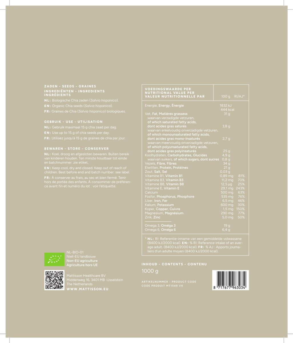 Biologische Chia Zaden afbeelding van document #1, label