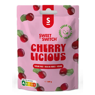 Sweet-Switch Cherry Licious Suikervrije Snoepjes 100GR Sweet-Switch Cherry Licious Suikervrije Snoepjes 100GR