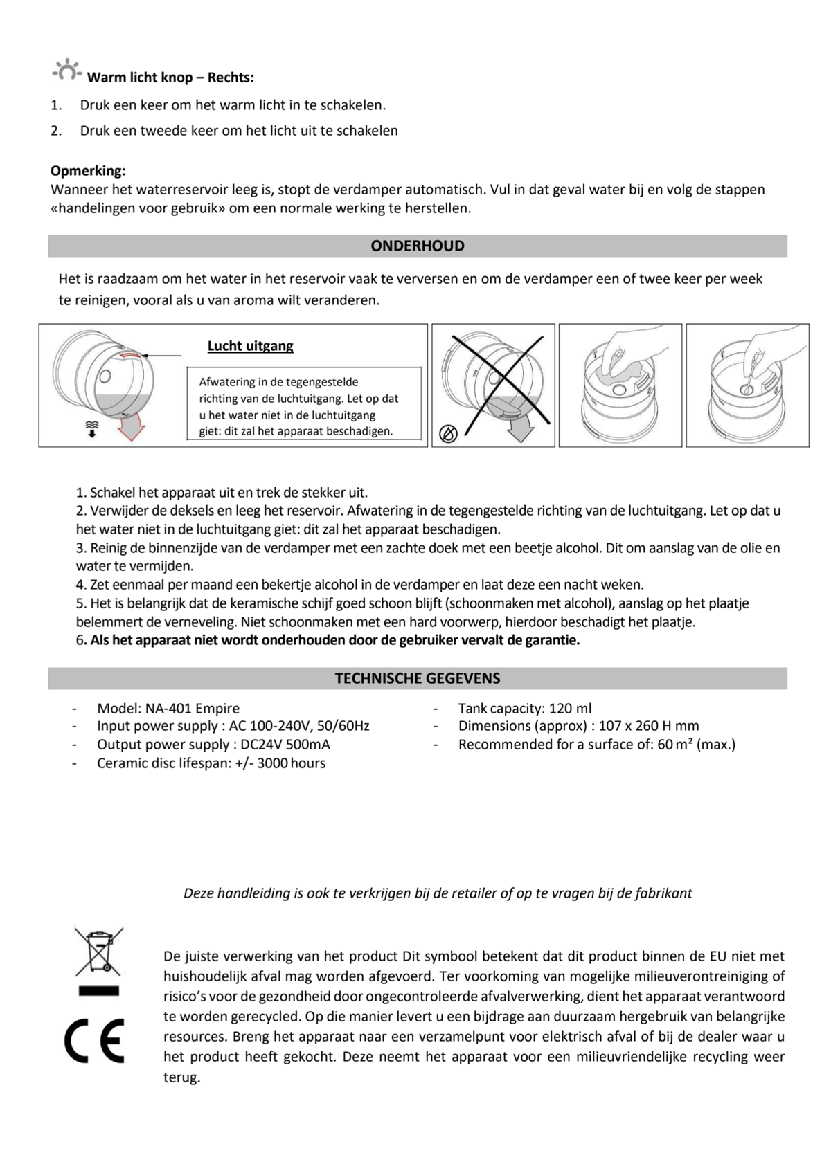 Empire Aroma Diffuser afbeelding van document #4, instructions