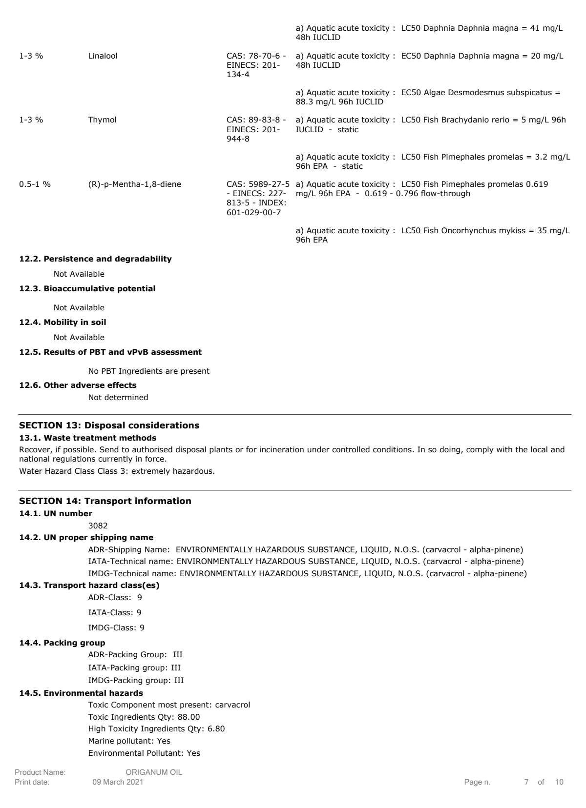 Essentiële Olie Oregano afbeelding van document #7, label