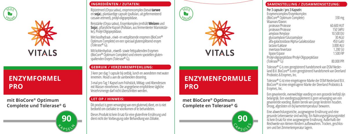 Enzymformule Pro Capsules afbeelding van document #1, label
