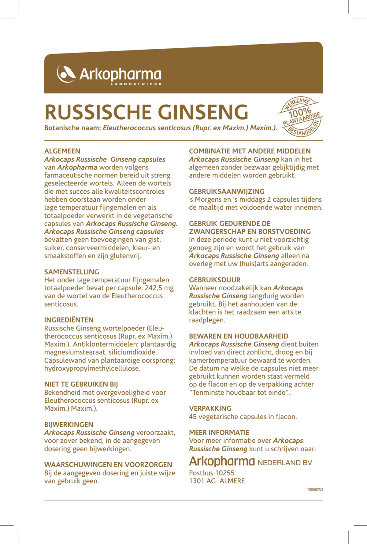 Russische Ginseng Capsules afbeelding van document #1, instructions