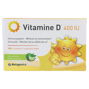 Metagenics Vitamine D 400IU Limoen Kauwtabletten 168TB