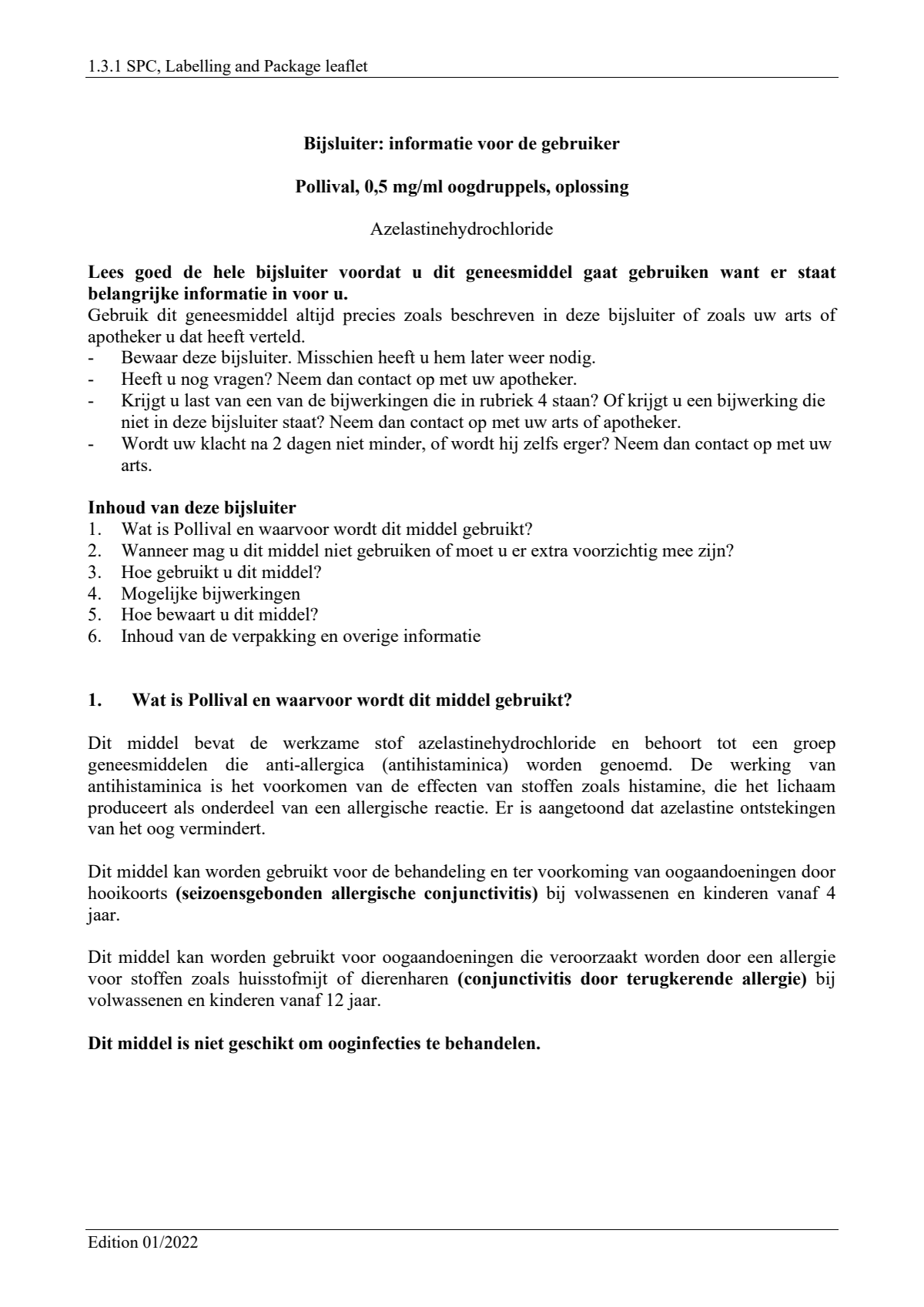 Pollival 0,5mg/ml Oogdruppels afbeelding van document #1, leaflet