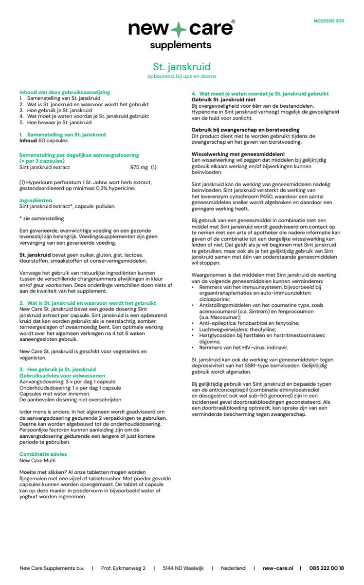 Sint Janskruid Capsules afbeelding van document #1, instructions