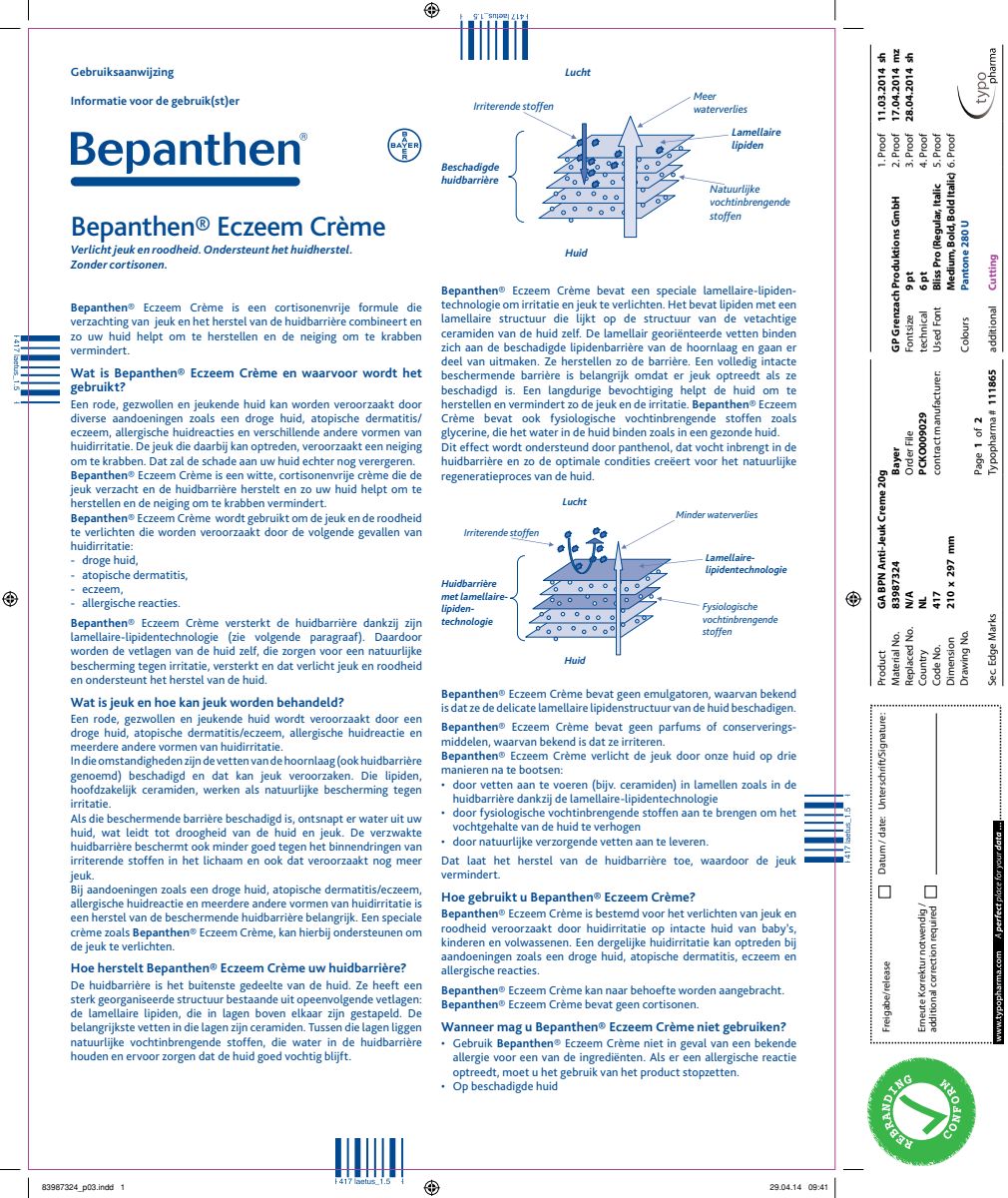 Eczeem Crème afbeelding van document #1, instructions