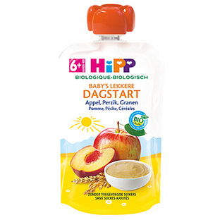 HiPP 6m+ Dagstart Appel Perzik Granen 100GR
