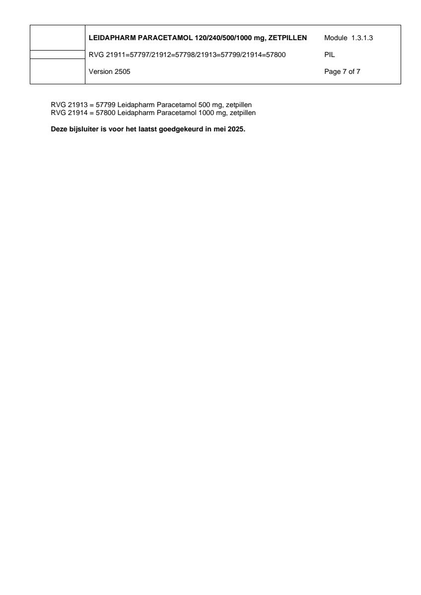 Paracetamol Zetpil 500mg afbeelding van document #7, leaflet