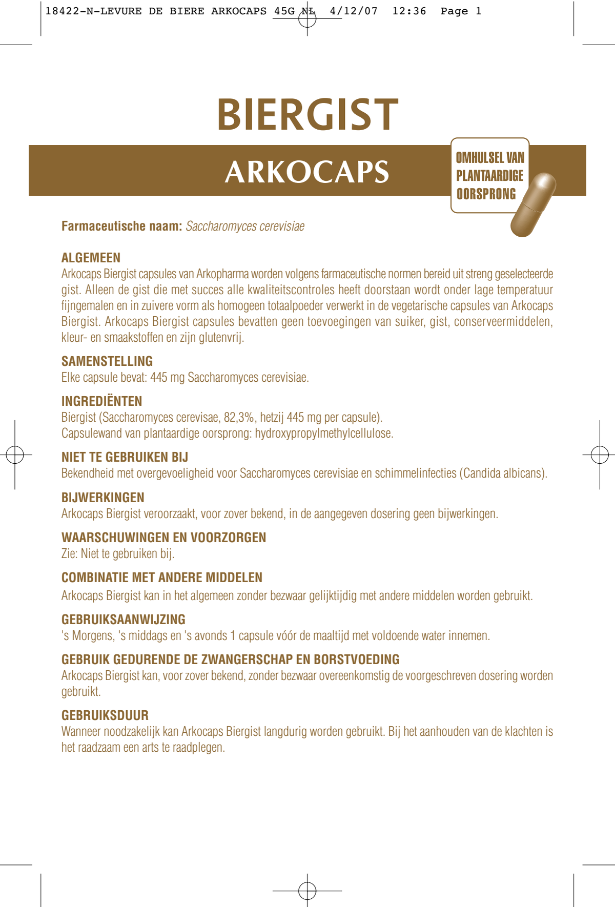Biergist Capsules afbeelding van document #1, instructions