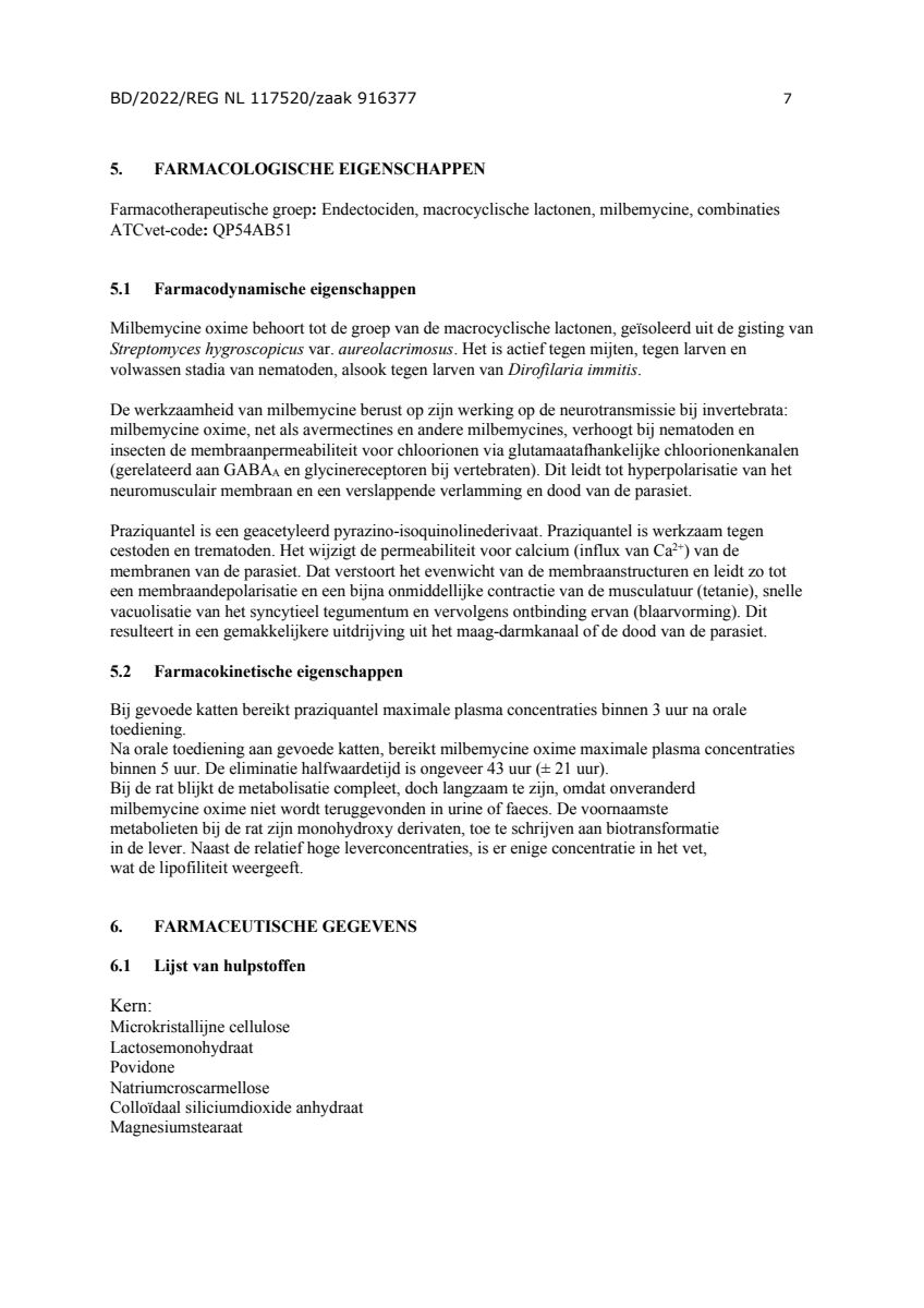 Milquestra Ontwormingsmiddel Katten vanaf 2KG afbeelding van document #7, leaflet