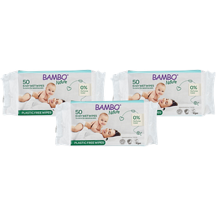 Bambo Nature Bio Babydoekjes Multiverpakking 3x50ST