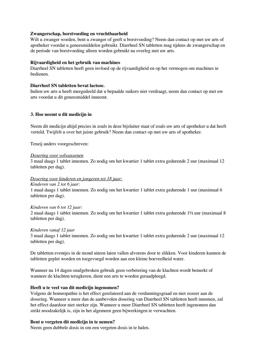 Diarrheel Sn afbeelding van document #2, leaflet