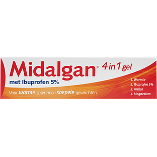 Midalgan 4-in-1 Gel met Ibuprofen 5% 100GR Midalgan 4-in-1 Gel met Ibuprofen 5% 100GR