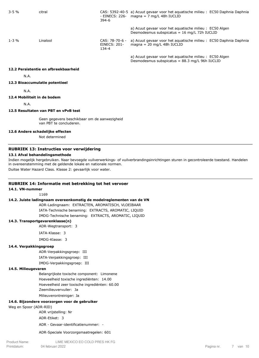 Essentiële Olie Limoen afbeelding van document #7, label