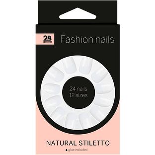 2B Nails Natural Stiletto 24ST