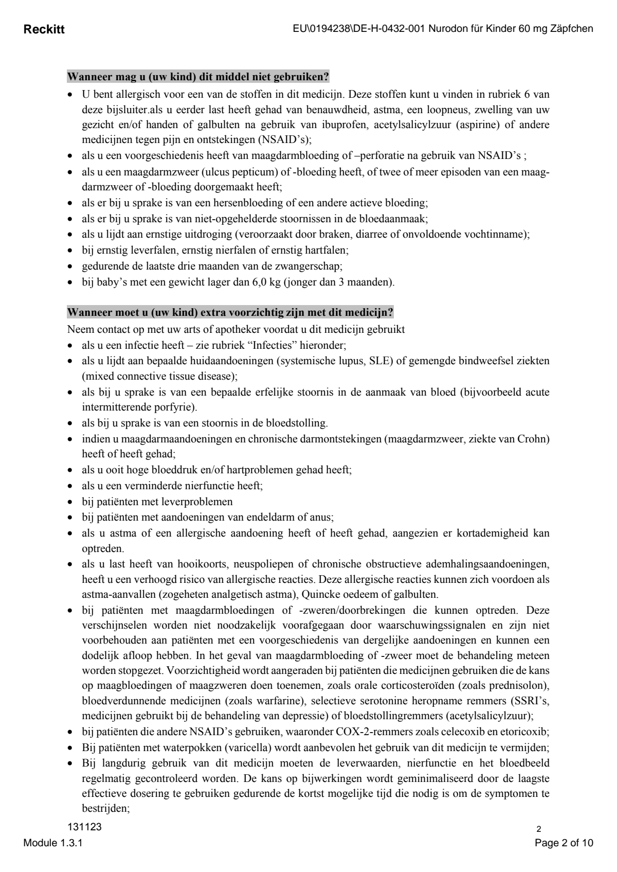 voor Kinderen Zetpil 60mg afbeelding van document #2, leaflet