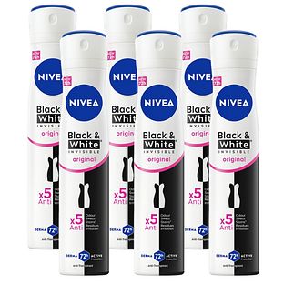 Nivea Black &amp; White Original Anti-transpirant Voordeelverpakking 6x200ML