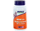 NOW MSM en Hyaluronzuur Capsules 60CP NOW MSM en Hyaluronzuur Capsules 60CP