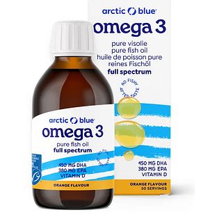 Arctic Blue Omega 3 Pure Fish Oil Orange Flavour 250ML