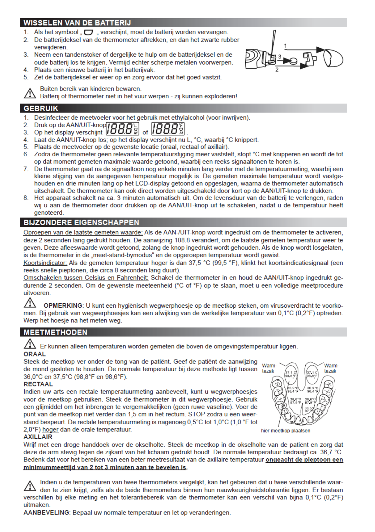 Rapid 9sec Thermometer afbeelding van document #2, instructions